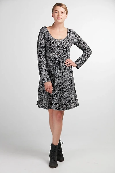 Leopard Print Button Up Sweater Dress