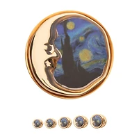 Starry Moon Steel Double Flare Plug 0g - 7/8