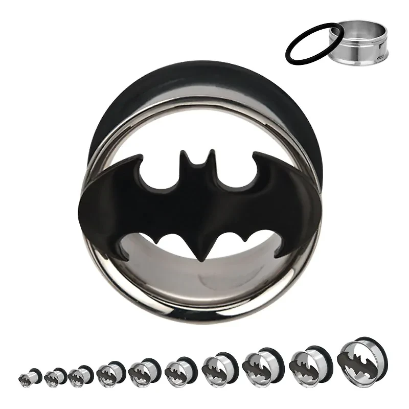 Batman Cutout Single Flare Steel Tunnel 0g - 7/8