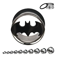 Batman Cutout Single Flare Steel Tunnel 0g - 7/8