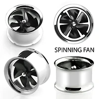 Spinning Fan Double Flare Tunnel 0g - 7/8