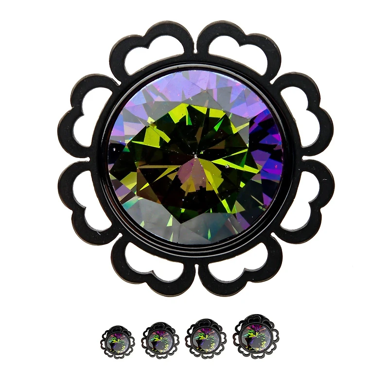 BLACK LRG FLOWER GEM MACHINE HEAD