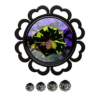 BLACK LRG FLOWER GEM MACHINE HEAD
