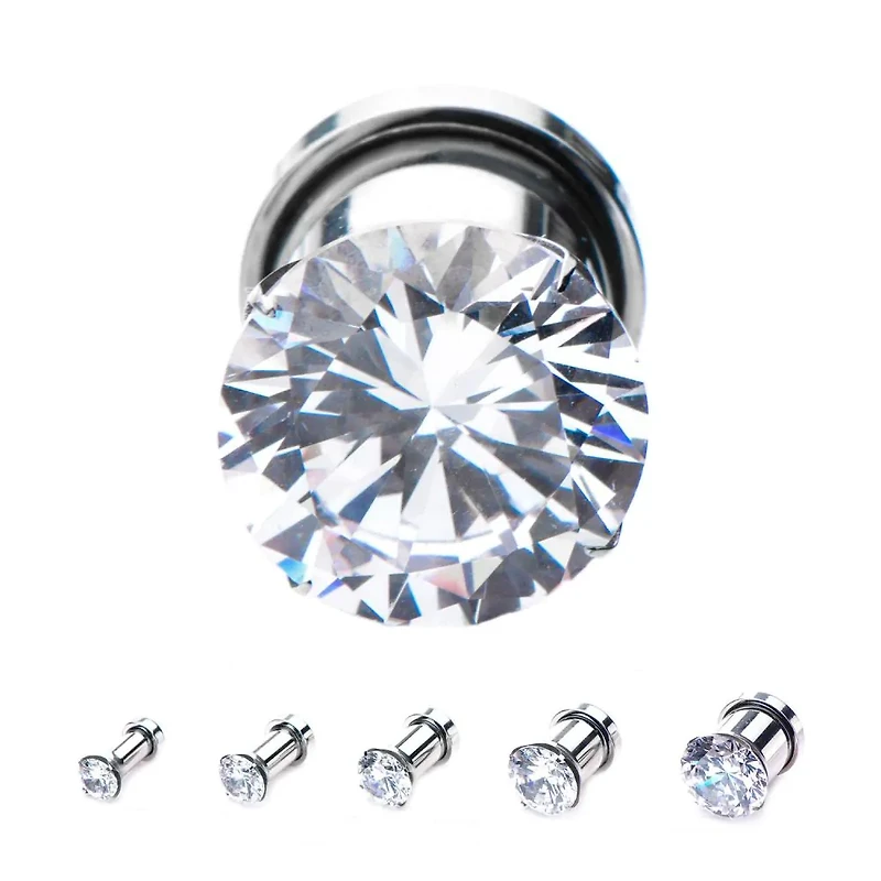 Prong Jewel Front Steel Machinehead 0g - 7/8