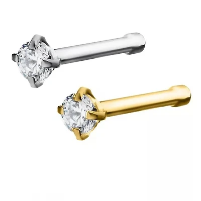 20g 2mm Prong Gem Nose Bone