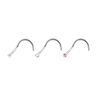 22g Bezel Set 1.5mm Gem Screw Nose Stud