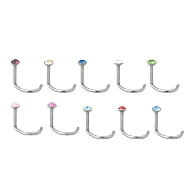 18g Nose Screw With 2mm Bezel Set Gem