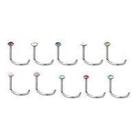 18g Nose Screw With 2mm Bezel Set Gem
