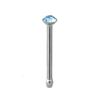 20g Bezel Set Gem Nose Bone