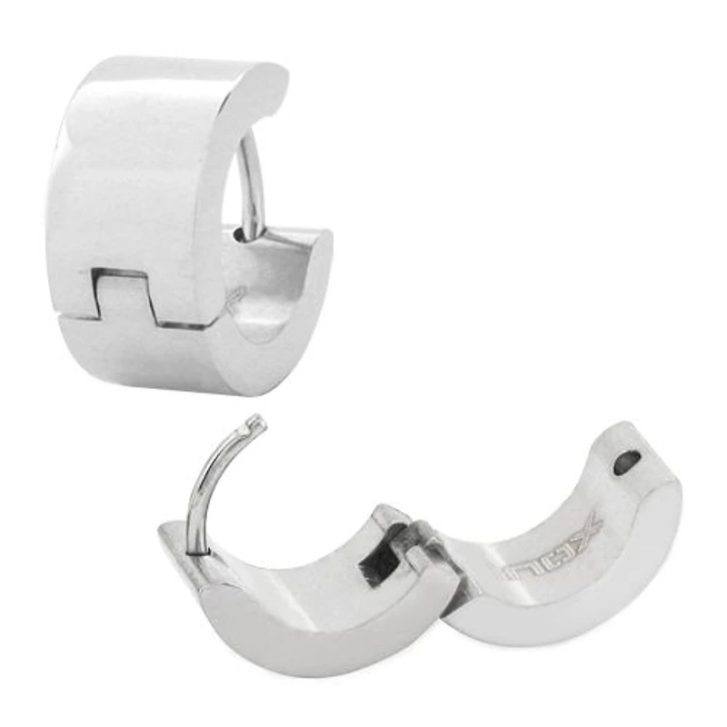 Plain Huggies Steel Earrings 6.8mm
