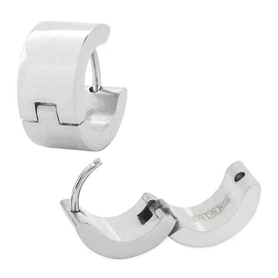 Plain Huggies Steel Earrings 6.8mm