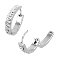 Pear Shape Clear Huggie Earrings