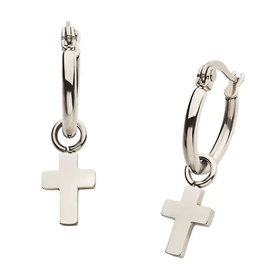 Huggie colgante con cruz SS