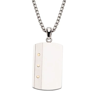 Steel Dogtag Riveted Necklace 24"