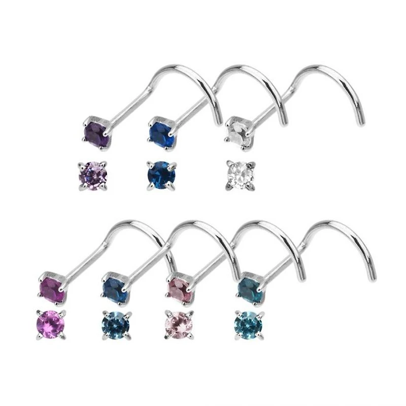 Surgical Steel Coloured Prong Nose Screw