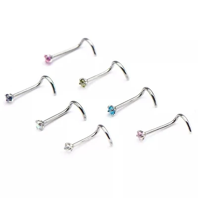 20G PRONG SET 2MM COLOR GEM SCREW