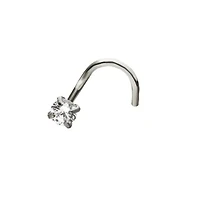 20g Surgical Steel With 1.5mm Prong Set CZ Gem