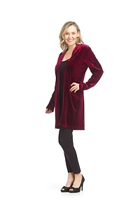 Burgandy Crushed Velvet Cardigan