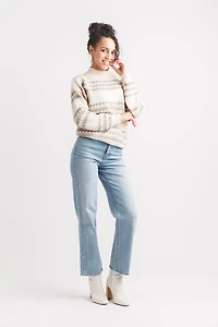 Textured Knit Mock Neck Sweater