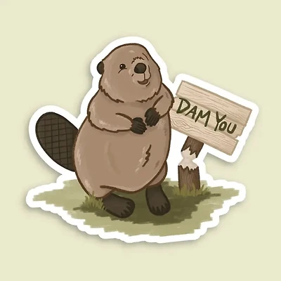 Funny Beaver Sticker