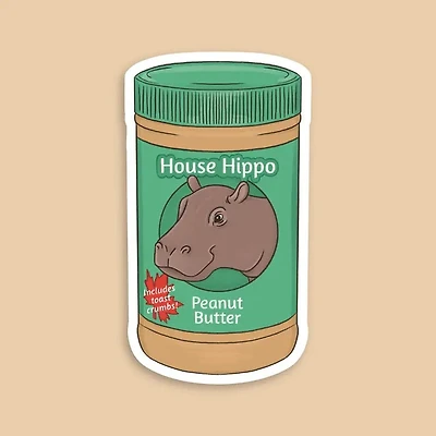 House Hippo Peanut Butter Sticker