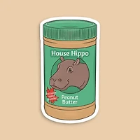 House Hippo Peanut Butter Sticker