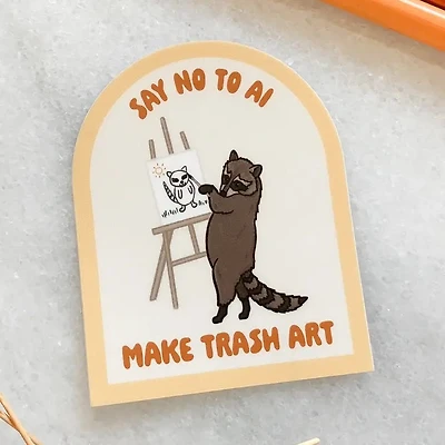 Art Raccoon Sticker