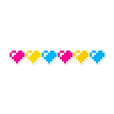 Pansexual 8 Bit Hearts Waterproof LGBTQ+ Sticker