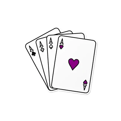Asexual Ace Playing Cards Waterproof LGBTQ+ Sticker