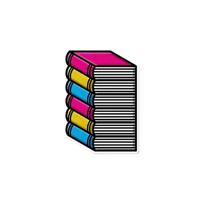 Pansexual Pile of Books Waterproof LGBTQ+ Sticker