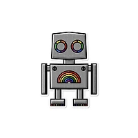 Rainbow Robot Waterproof LGBTQ+ Sticker