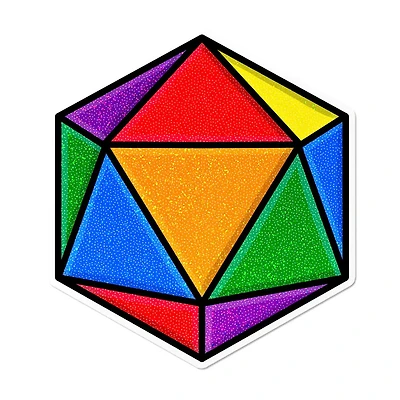 Holographic Gay D20 Dice Waterproof Lgbtq+ Sticker