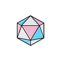 Holographic Transgender D20 Dice Waterproof LGBTQ+ Sticker