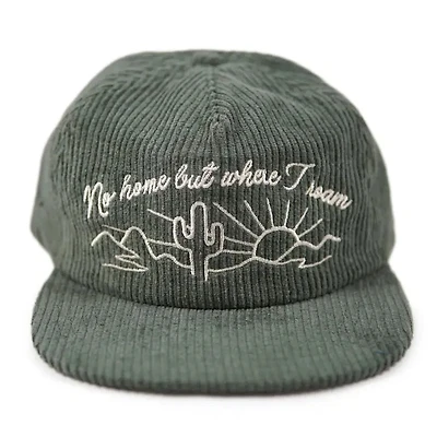 Smoke Green No Home But Where I Roam Corduroy Hat