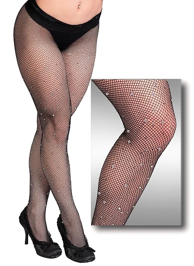 Fishnet Pantyhose With Gems