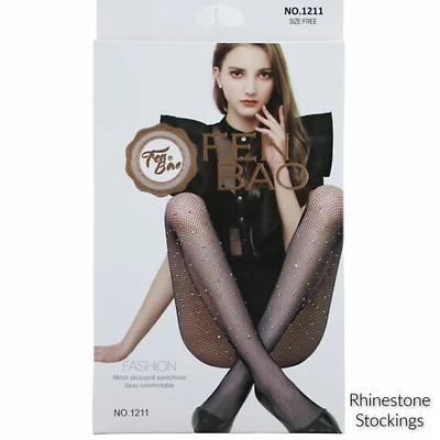 Fishnet Pantyhose With AB Stones