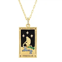 Tarot Card Necklace- the Star- 14K Gold Stainless Steel