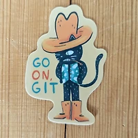 Go On Git - Cute Cowboy Cat Vinyl Sticker