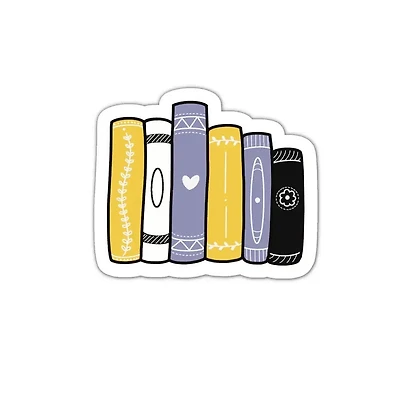 Non Binary Book Stack Reading Sticker