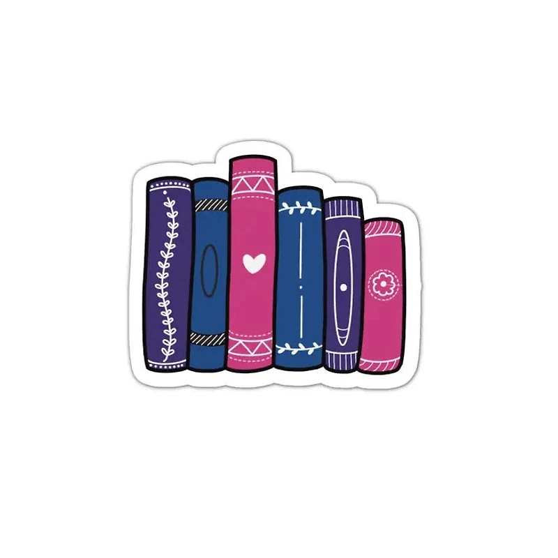 Bisexual Book Stack Reading Sticker