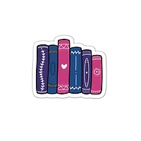 Bisexual Book Stack Reading Sticker
