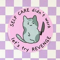 Kawaii Kitty Let's Try Revenge Vinyl Sticker