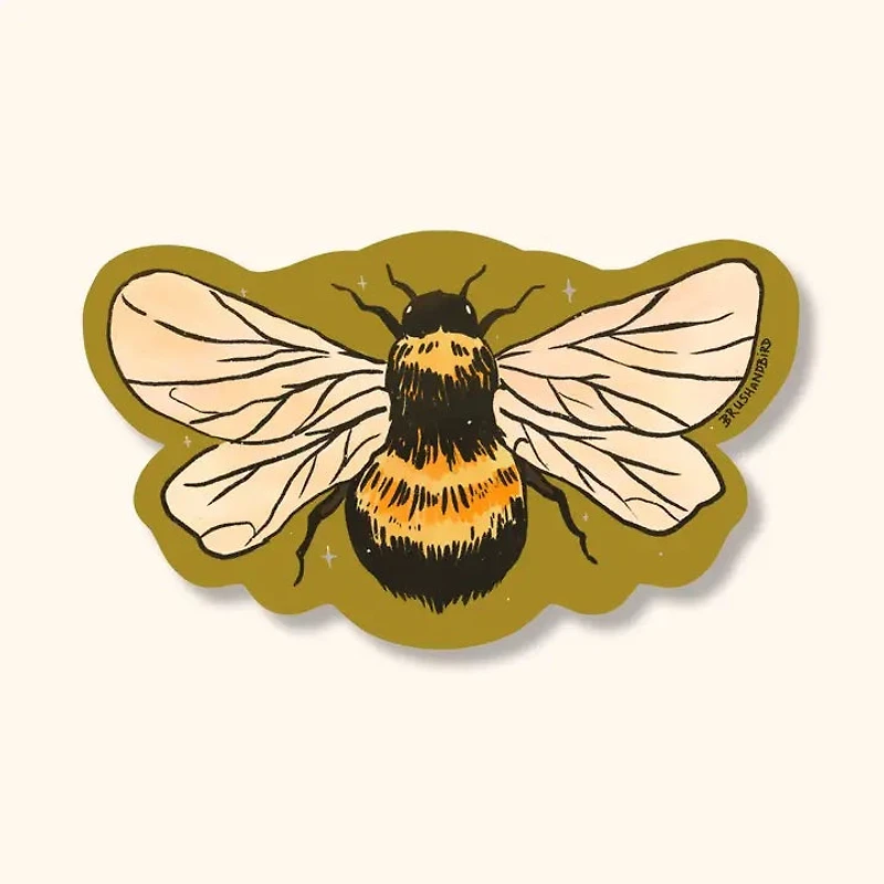 Bumblebee Sticker | Hand-Drawn Bee Vinyl Die Cut Sticker