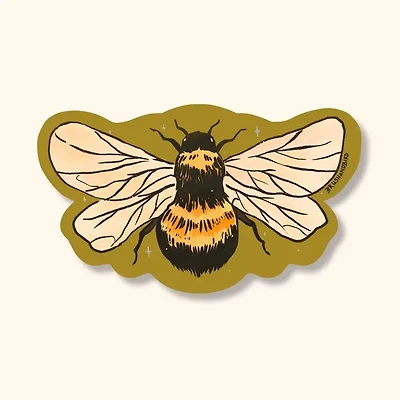 Bumblebee Sticker | Hand-Drawn Bee Vinyl Die Cut Sticker