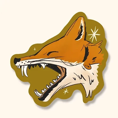 Angry Fox Wildlife Sticker | Waterproof Vinyl Diecut Sticker