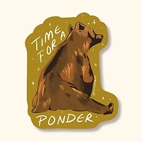 Time For A Ponder Grizzly Bear Sticker