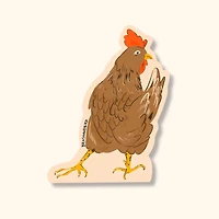 Brown Hen Vinyl Sticker