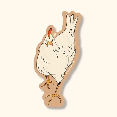 White Chicken Vinyl Sticker