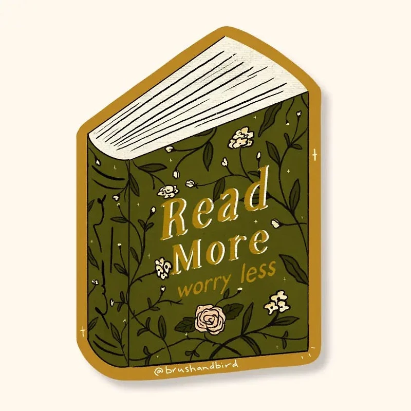 Book Sticker | Read More Worry Less, Bookshop Sticker