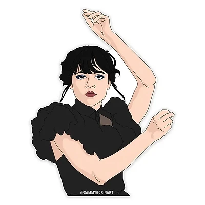 Wednesday Addams Goo Goo Muck Dance Sticker